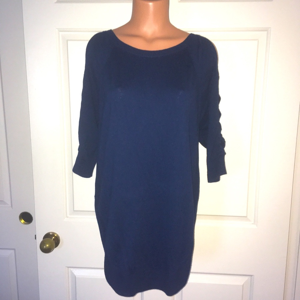 Express dark blue Cold shoulder XS sweater tunic relaxed fit